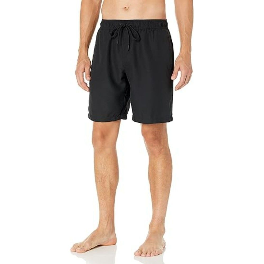 Amazon Essentials Men's 9" Swim Trunks X-LARGE Black with Mesh Lining Pockets